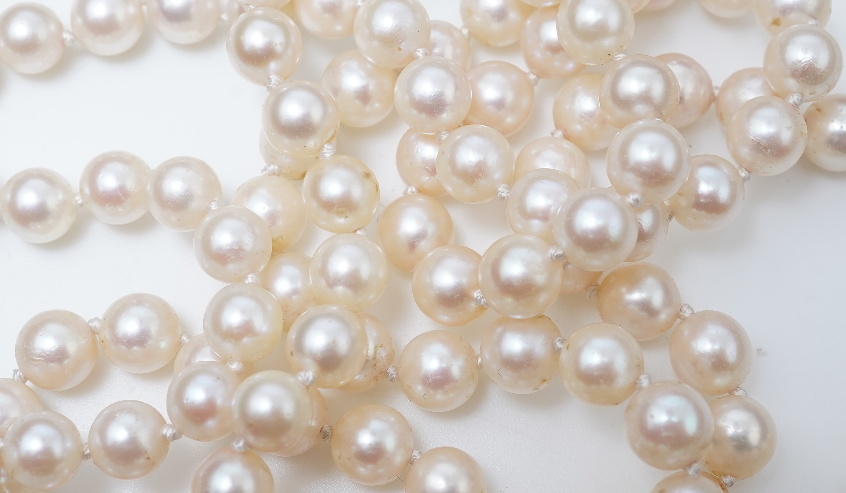 A cultured pearl and ruby necklace